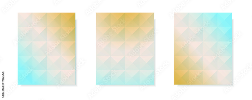 collection of abstract colorful gradient vector cover backgrounds. Triangle pattern design with crystal shape style. for business brochure backgrounds, cards, wallpapers, posters and graphic