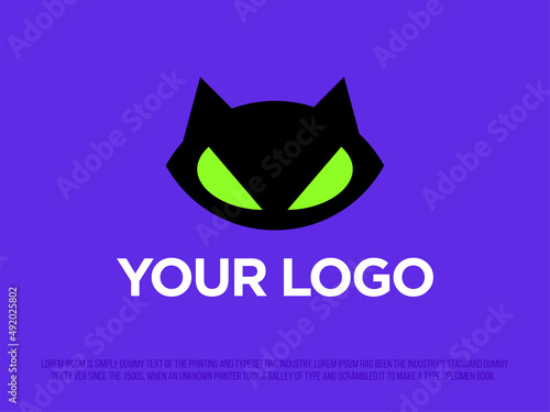 Modern, professional set of icons with the image of cat