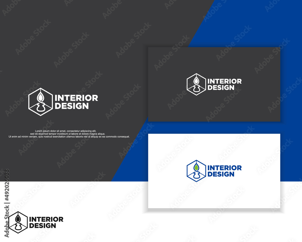 simple interior design logo in shape polygons simple interior design logo in shape polygons