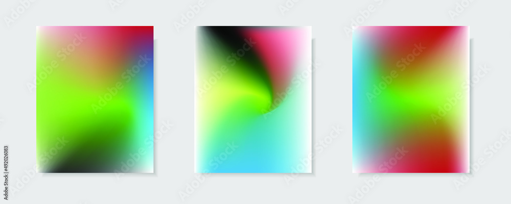 collection of abstract multicolor gradient vector cover backgrounds. for business brochure backgrounds, cards, wallpapers, posters and graphic designs. illustration template
