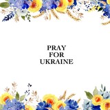 Watercolor frame pray for ukraine