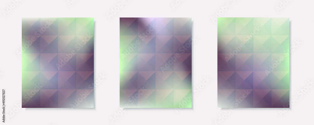 collection of abstract  colorful gradient vector cover backgrounds. Triangle pattern design with crystal shape style. for business brochure backgrounds, cards, wallpapers, posters and graphic