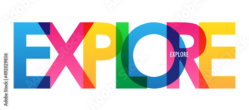 EXPLORE colorful vector typography banner