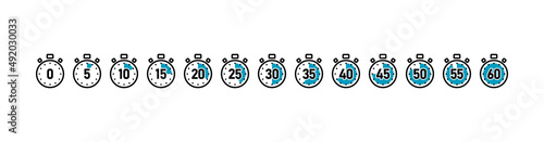 ストップウォッチのベクターイラストアイコンセット