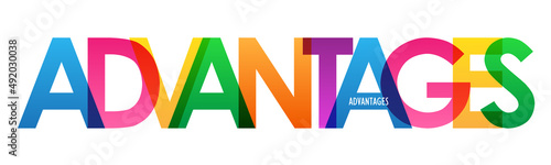 ADVANTAGES colorful vector typography banner