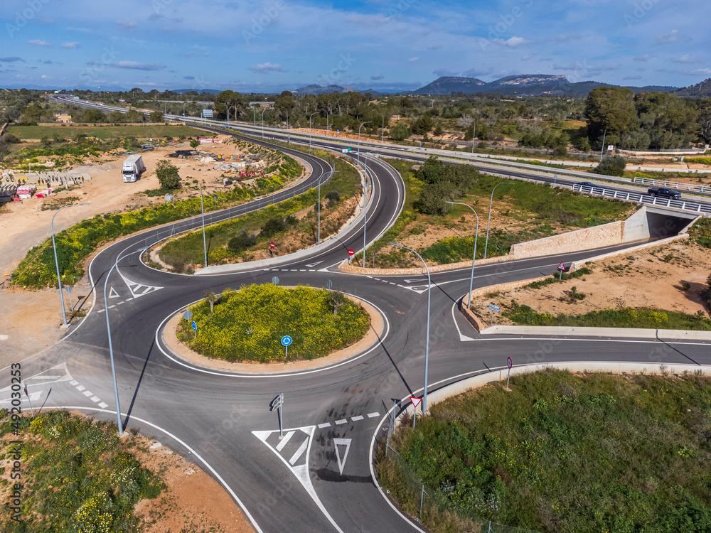 new motorway from Llucmajor to Campos (Ma-19),Mallorca, Balearic Islands, Spain new motorway from Llucmajor to Campos (Ma-19),Mallorca, Balearic Islands, Spain