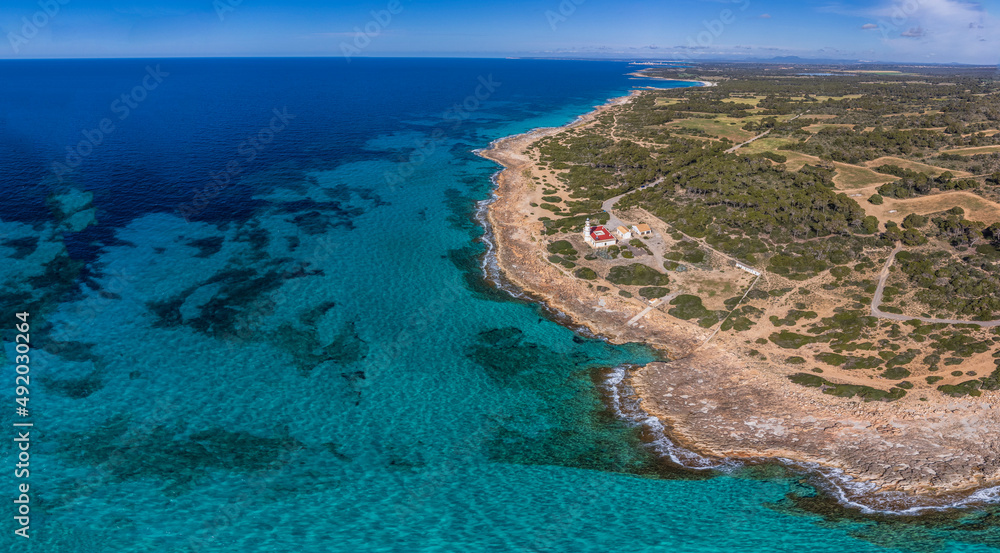 Obraz premium Cap de Ses Salines, Mallorca, Balearic Islands, Spain