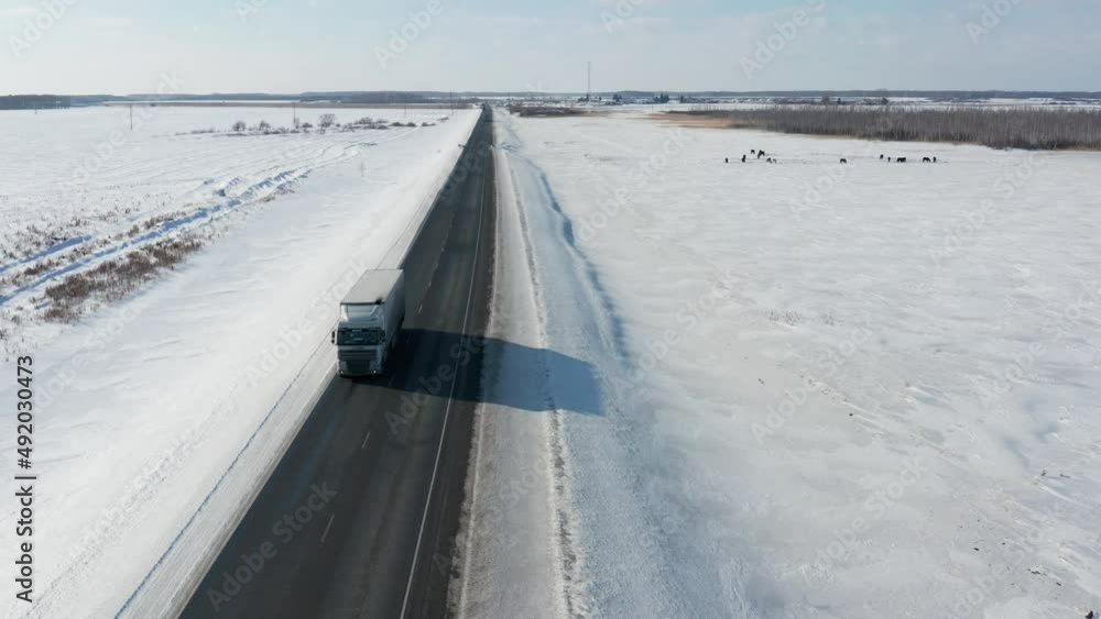 Trans-Siberian highway. Traffic on the Omsk - Novosibirsk AH6 Trans-Siberian highway. Traffic on the Omsk - Novosibirsk AH6