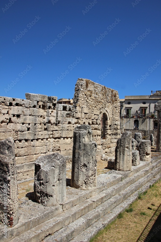 Italy, Sicily: Ruins of Syracuse.