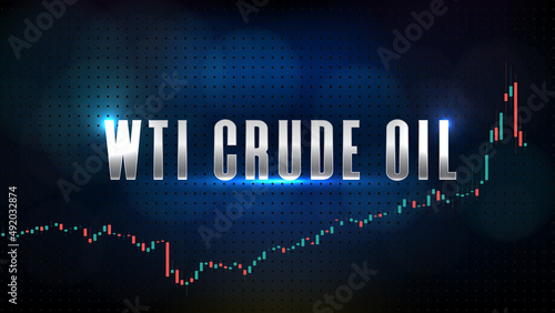 abstract background of blue wti crude oil stock market trading and market graph candlestick green red