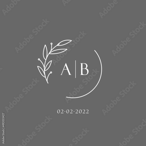 Letter AB wedding monogram logo design ideas