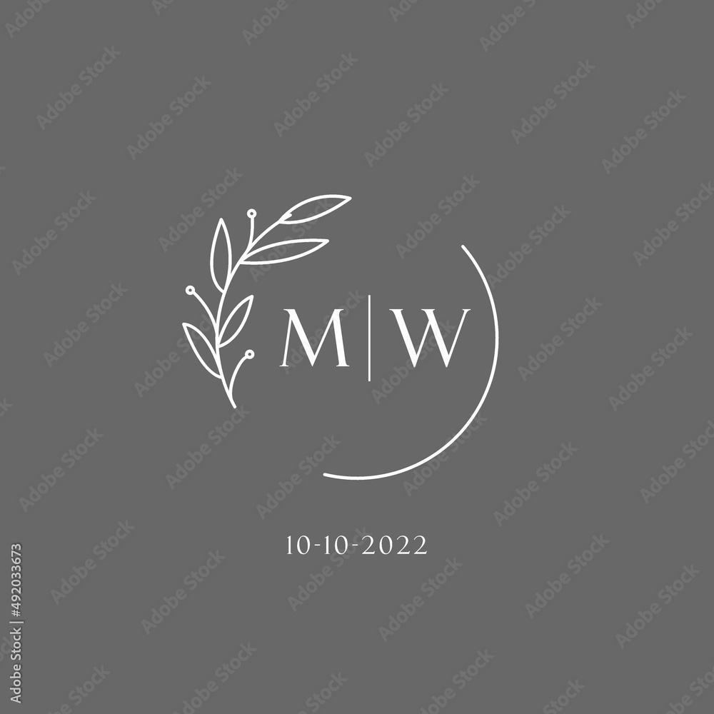 Letter MW wedding monogram logo design ideas Stock Vector | Adobe Stock