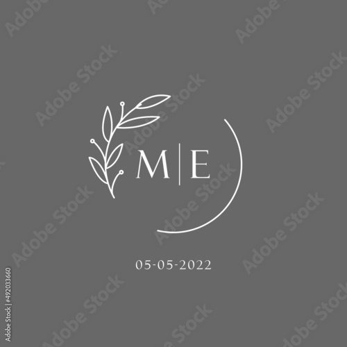 Letter ME wedding monogram logo design ideas