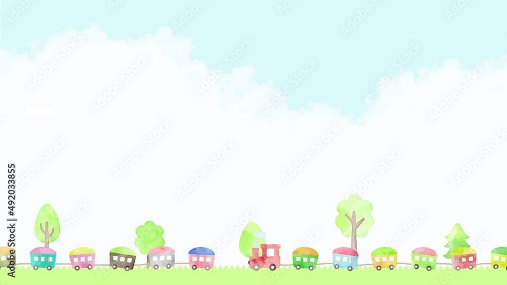 汽車イラストの背景(8秒ループ) 汽車イラストの背景(8秒ループ)