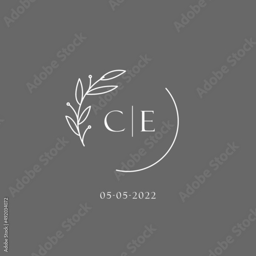 Letter CE wedding monogram logo design ideas