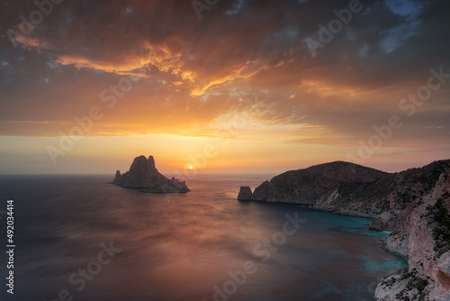 Es Vedra Island in sunset , Ibiza 