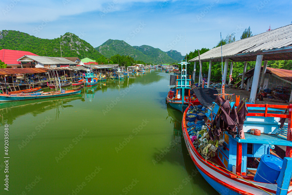 The Scenic Harbor Of Bang Pu In Thailand , Photos Longtail fishing boats in Phuket