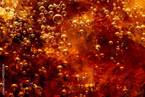 фотографія Detail of Cold Bubbly Carbonated Soft Drink with Ice