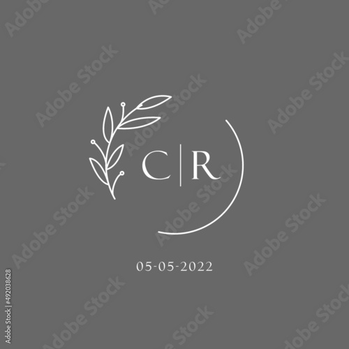 Letter CR wedding monogram logo design ideas