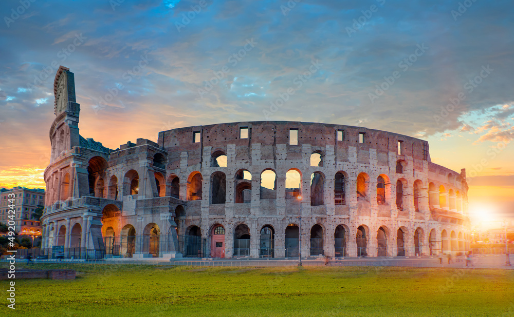 Colosseum in Rome. Colosseum is the most landmark in Rome.