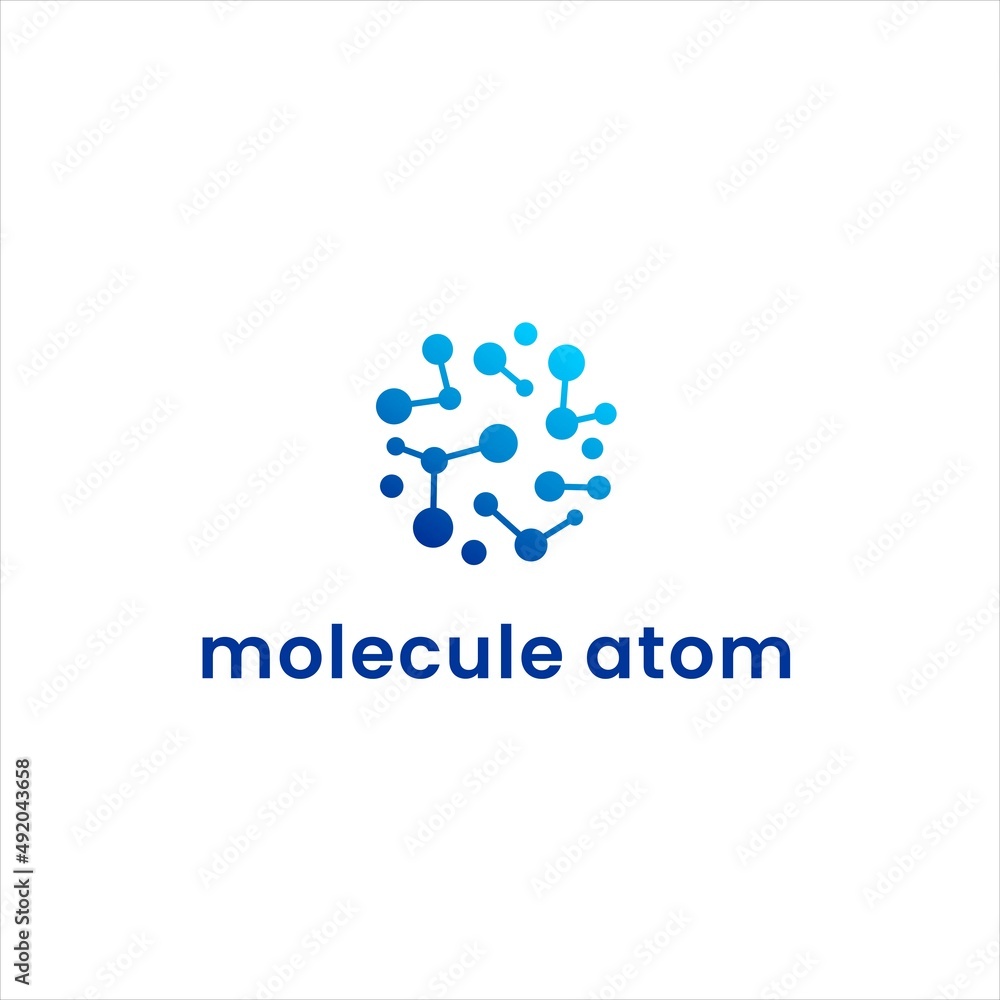 Modern molecule logo design with connected atom structure abstract circle icon for science tech medical digital communication internet network chemistry and business concept vector Modern molecule logo design with connected atom structure abstract circle icon for science tech medical digital communication internet network chemistry and business concept vector