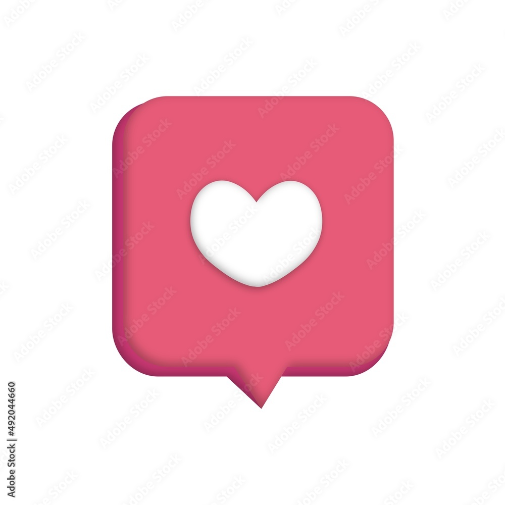 Vector illustration of heart inside bubble chat icon. Red speech bubble with heart. Happy Valentine's day, simple love icon symbol. Greeting card design for web, email, social media, banner. Vector illustration of heart inside bubble chat icon. Red speech bubble with heart. Happy Valentine's day, simple love icon symbol. Greeting card design for web, email, social media, banner.