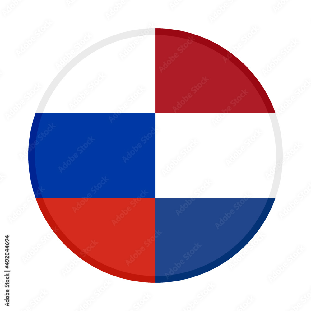 round icon with russia and netherlands flags. vector illustration isolated on white background round icon with russia and netherlands flags. vector illustration isolated on white background