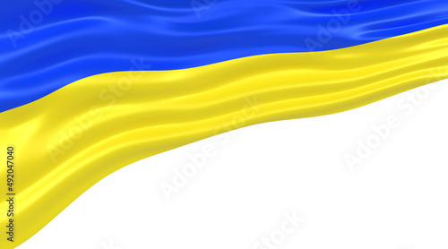 Ukraine Wavy Flag, national flag, 3D illustration
