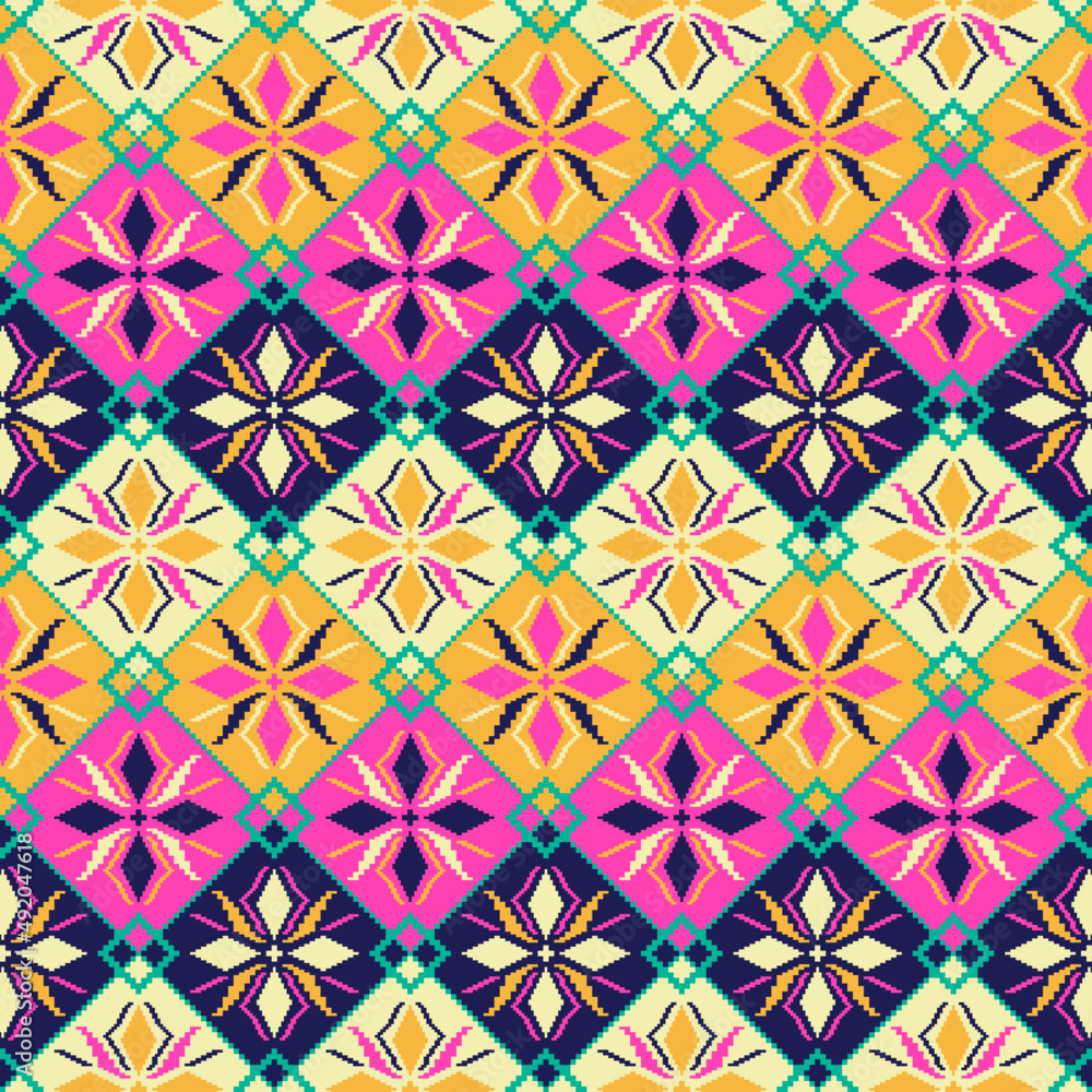 Ethnic pattern geometric colombian wayuu