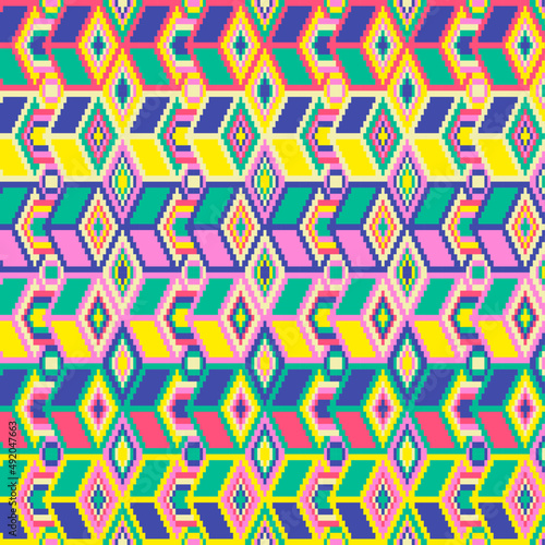 Ethnic pattern geometric colombian wayuu