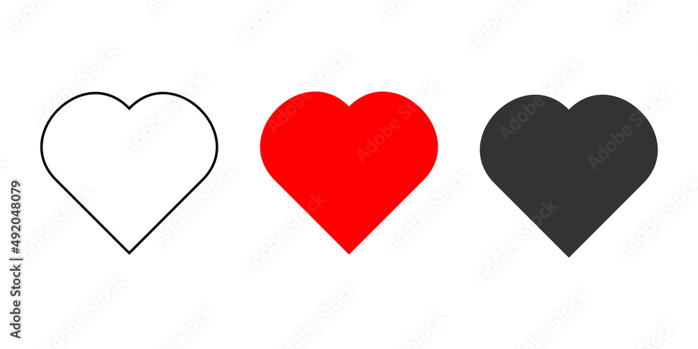 Heart icon. Love symbol. Sign valentyne vector.