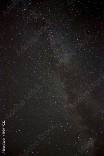 Starry sky and milky way, astrophotography. Night sky with bright stars