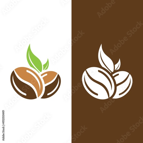 coffee bean icon vector template