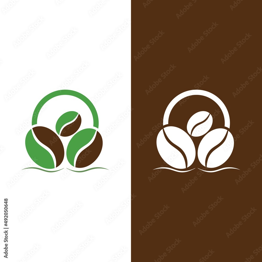 Obraz premium coffee bean icon vector template