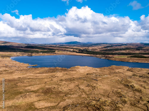 Aerial view of Lough Adeery by Killybegs, Fresh Water reservoir, County Donegal - Ireland