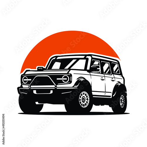 Adventure offroad overland SUV vector illustration isolated
