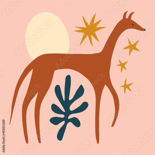 Whippet vector clipart dog sticker. Dogs breed. EPS and JPG illustration. Funky doodle trendy print, colorful handdrawn childish cartoon art. Groovy fauve abstract collage decor elements in authors