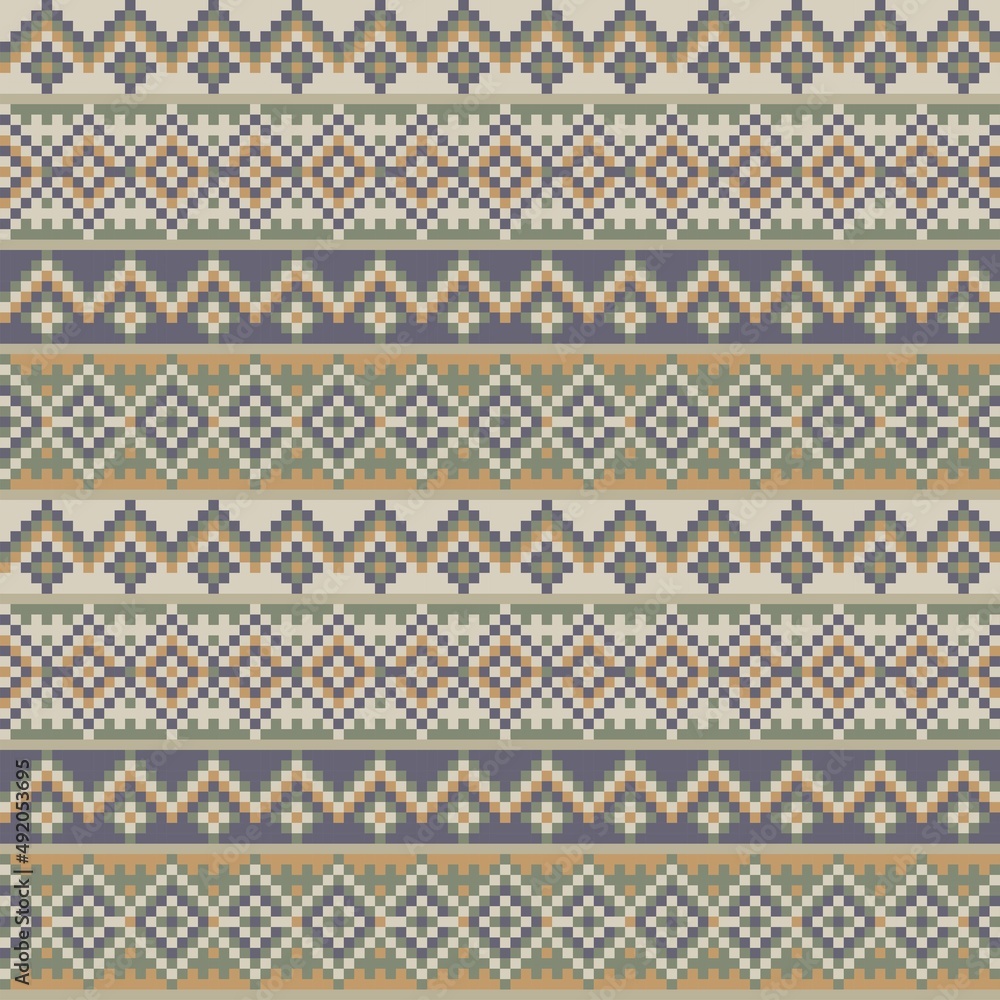 Argyle Fair Isle Seamless Pattern Design Argyle Fair Isle Seamless Pattern Design