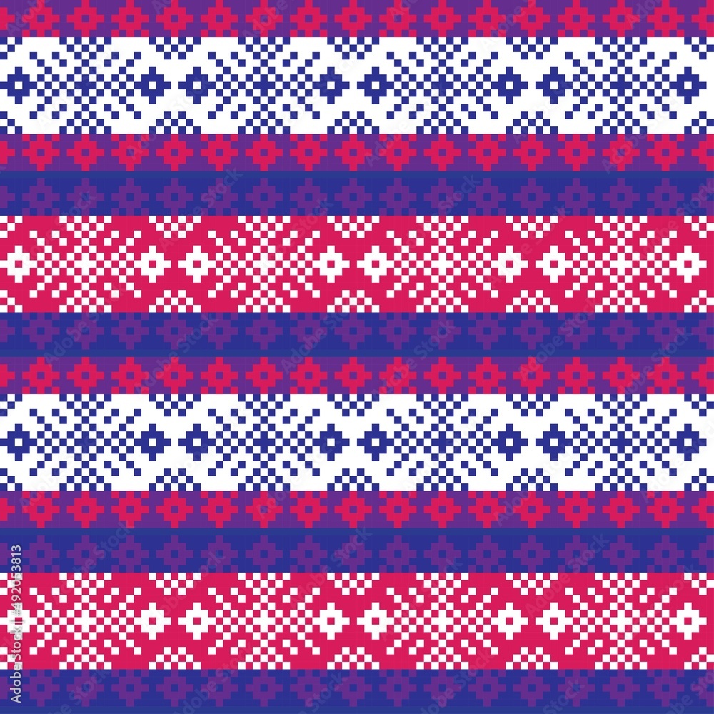 Snowflakes Fair Isle Seamless Pattern Design Snowflakes Fair Isle Seamless Pattern Design