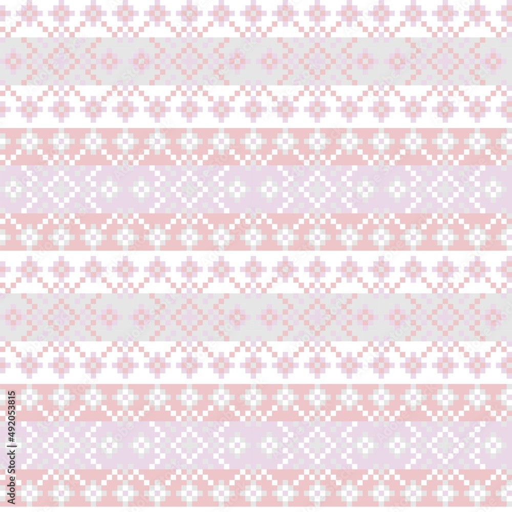 Snowflakes Fair Isle Seamless Pattern Design Snowflakes Fair Isle Seamless Pattern Design