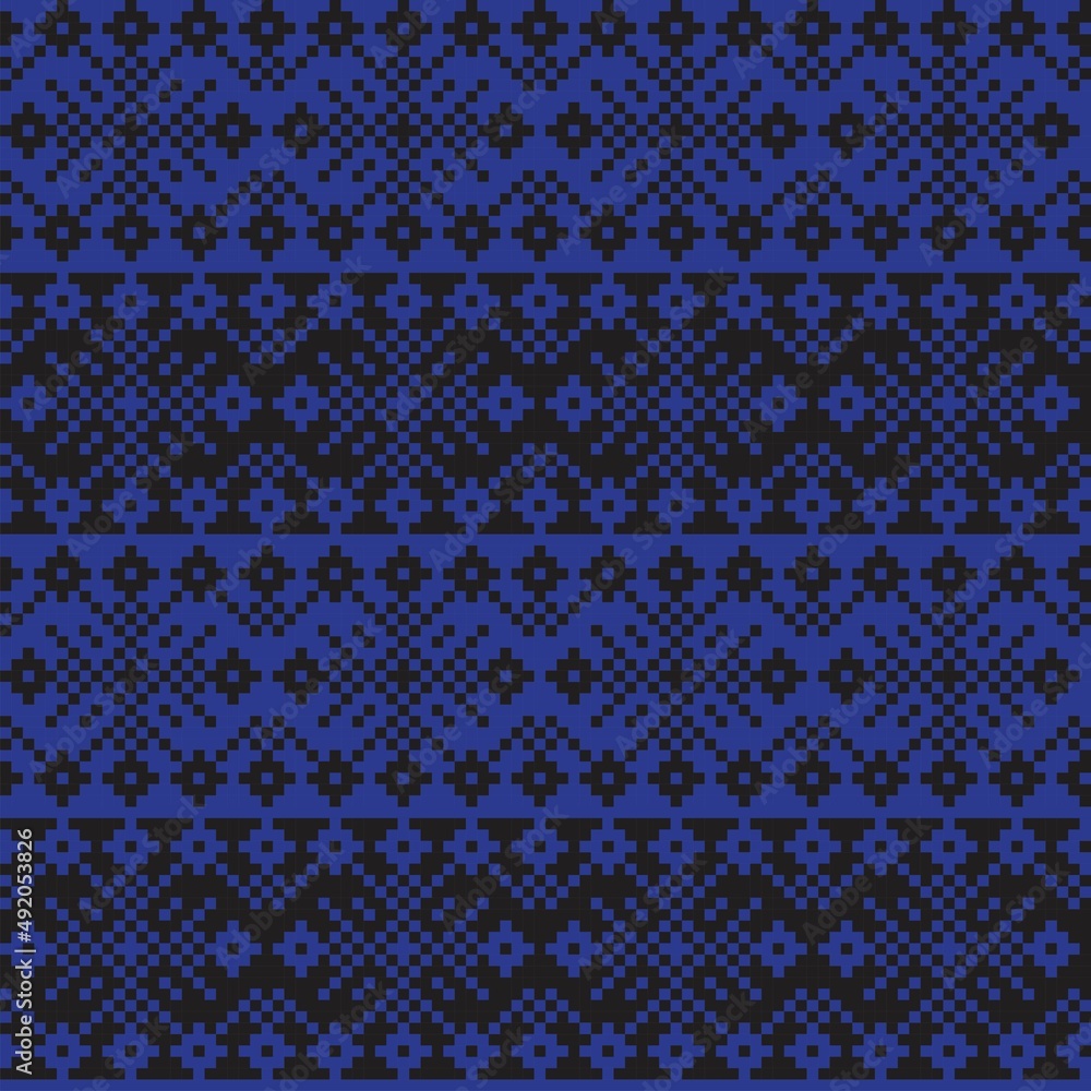 Snowflakes Fair Isle Seamless Pattern Design Snowflakes Fair Isle Seamless Pattern Design
