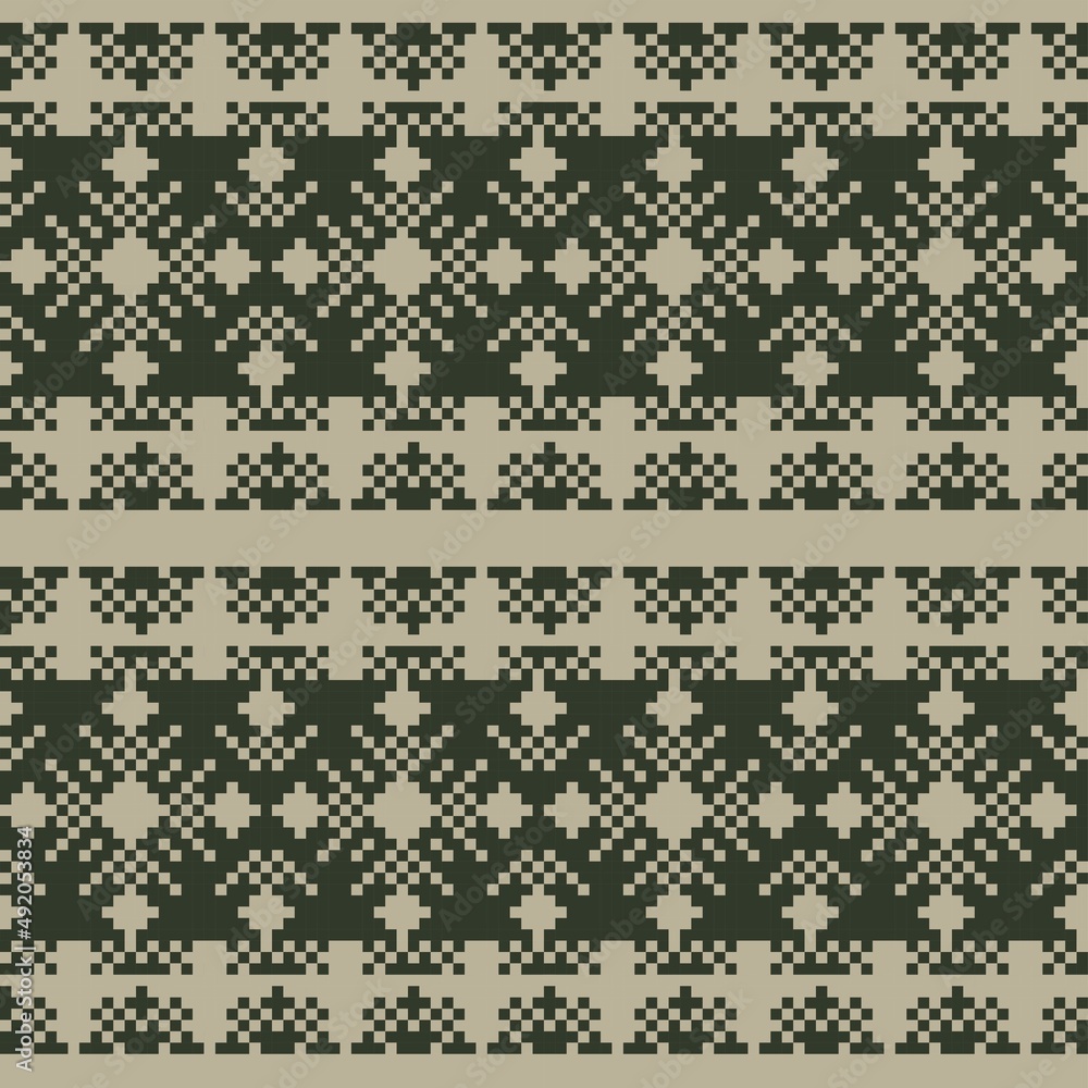 Snowflakes Fair Isle Seamless Pattern Design Snowflakes Fair Isle Seamless Pattern Design