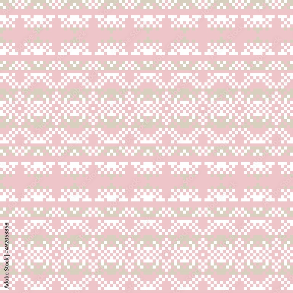 Snowflakes Fair Isle Seamless Pattern Design Snowflakes Fair Isle Seamless Pattern Design