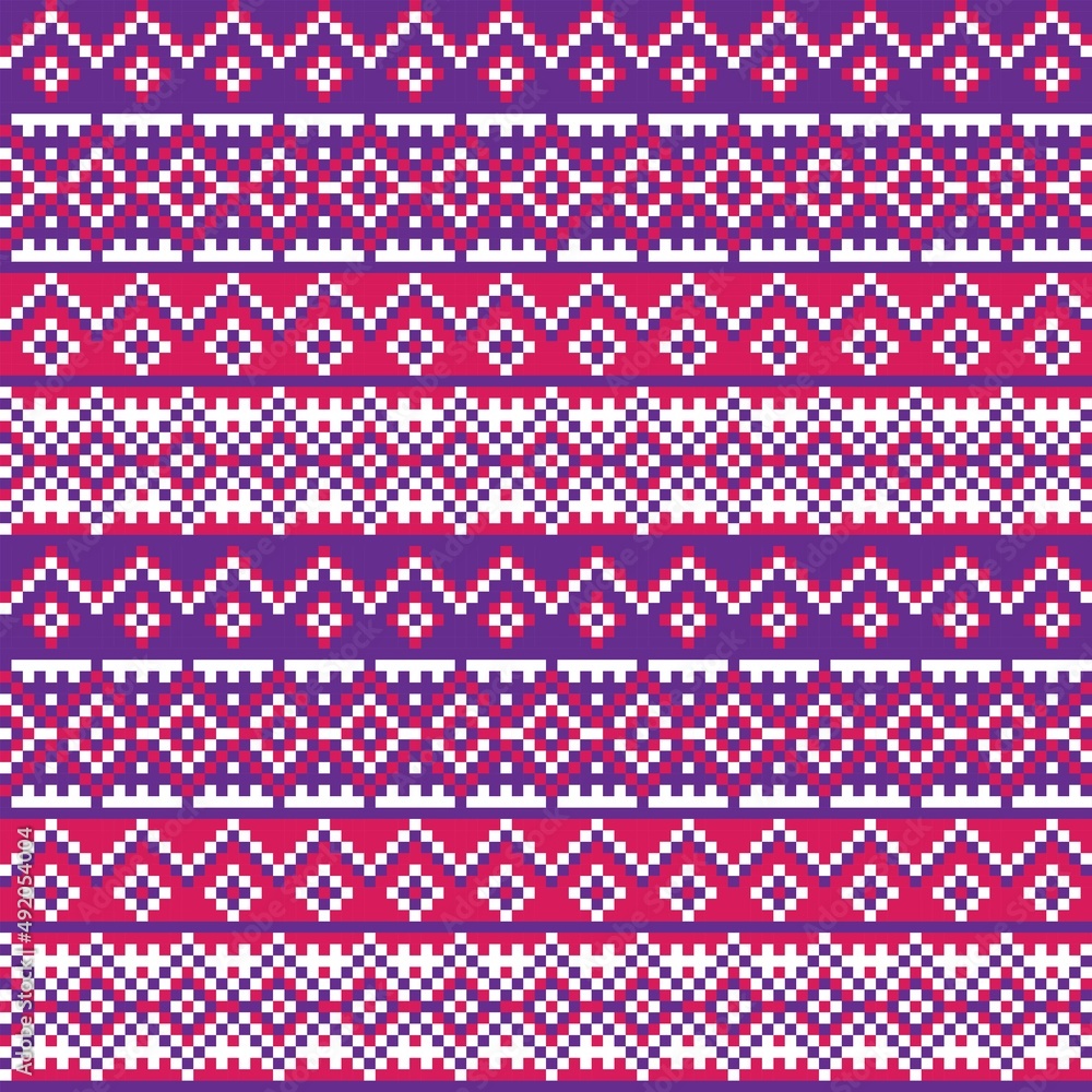 Snowflakes Fair Isle Seamless Pattern Design Snowflakes Fair Isle Seamless Pattern Design