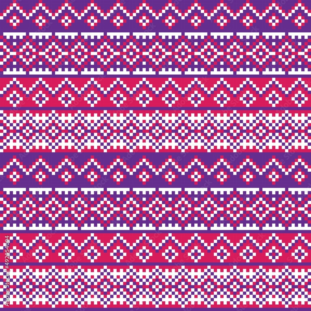 Snowflakes Fair Isle Seamless Pattern Design