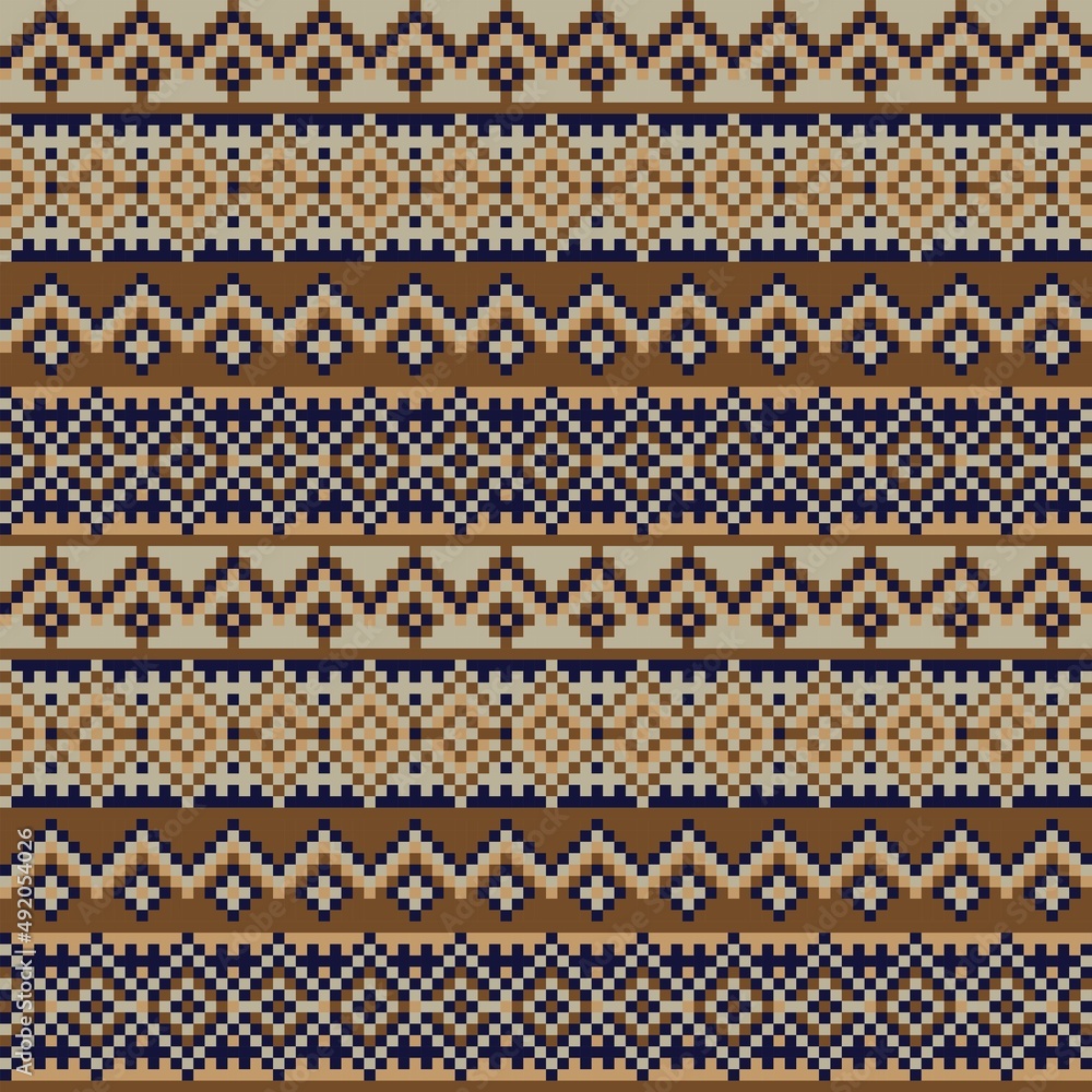 Snowflakes Fair Isle Seamless Pattern Design Snowflakes Fair Isle Seamless Pattern Design