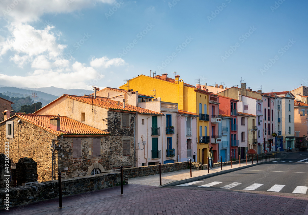 Collioure traditional village with colorful houses on the south of France