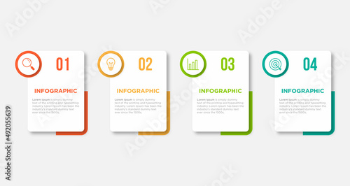 Timeline infographic design element and number options. Business concept with 4 steps. Can be used for workflow layout, diagram, annual report, web design. Vector business template for presentation.