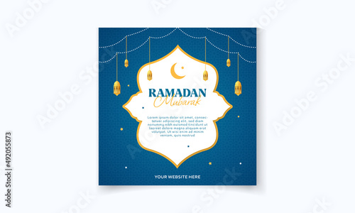  Ramadan Mubarak sale social media post template for Promotion