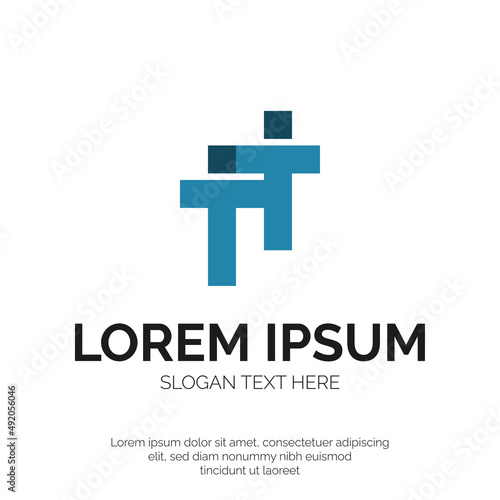 TT Letter and Cross Logo Design Premium Vector